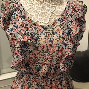 Floral satin lined dress